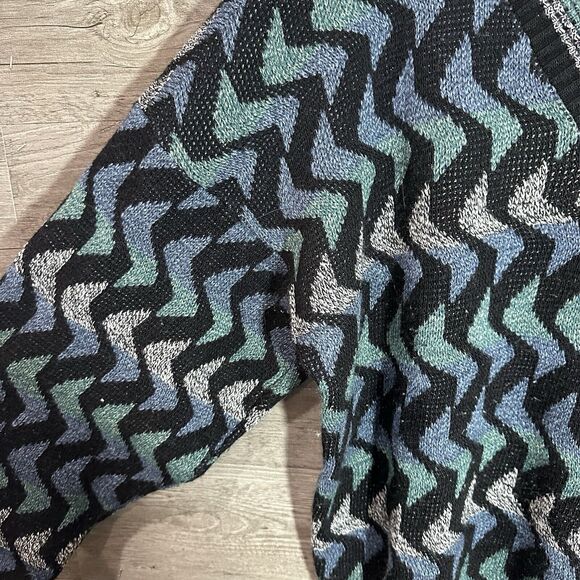 Vintage Protege By Tag Sweater Made USA 90s Knit Coogi Style Pullover Sz Large - Picture 3 of 10